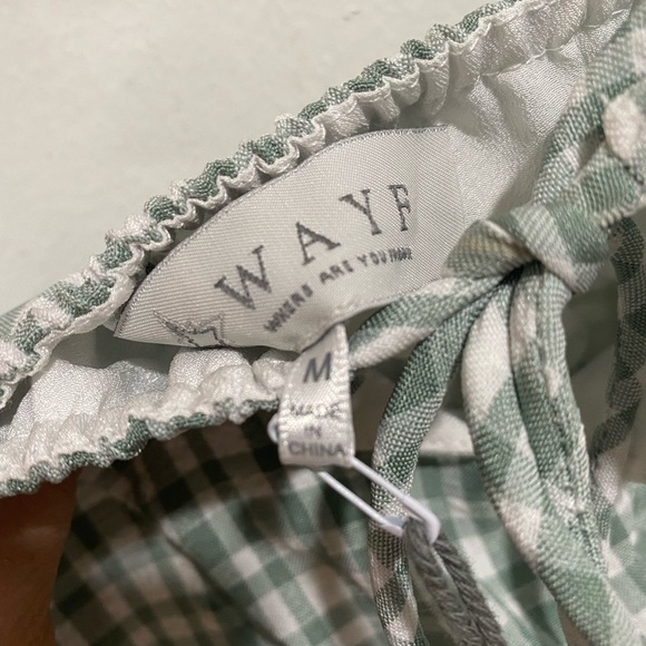 Wayf smocked tank ruffled peplum gingham NWT medium - Picture 7 of 8
